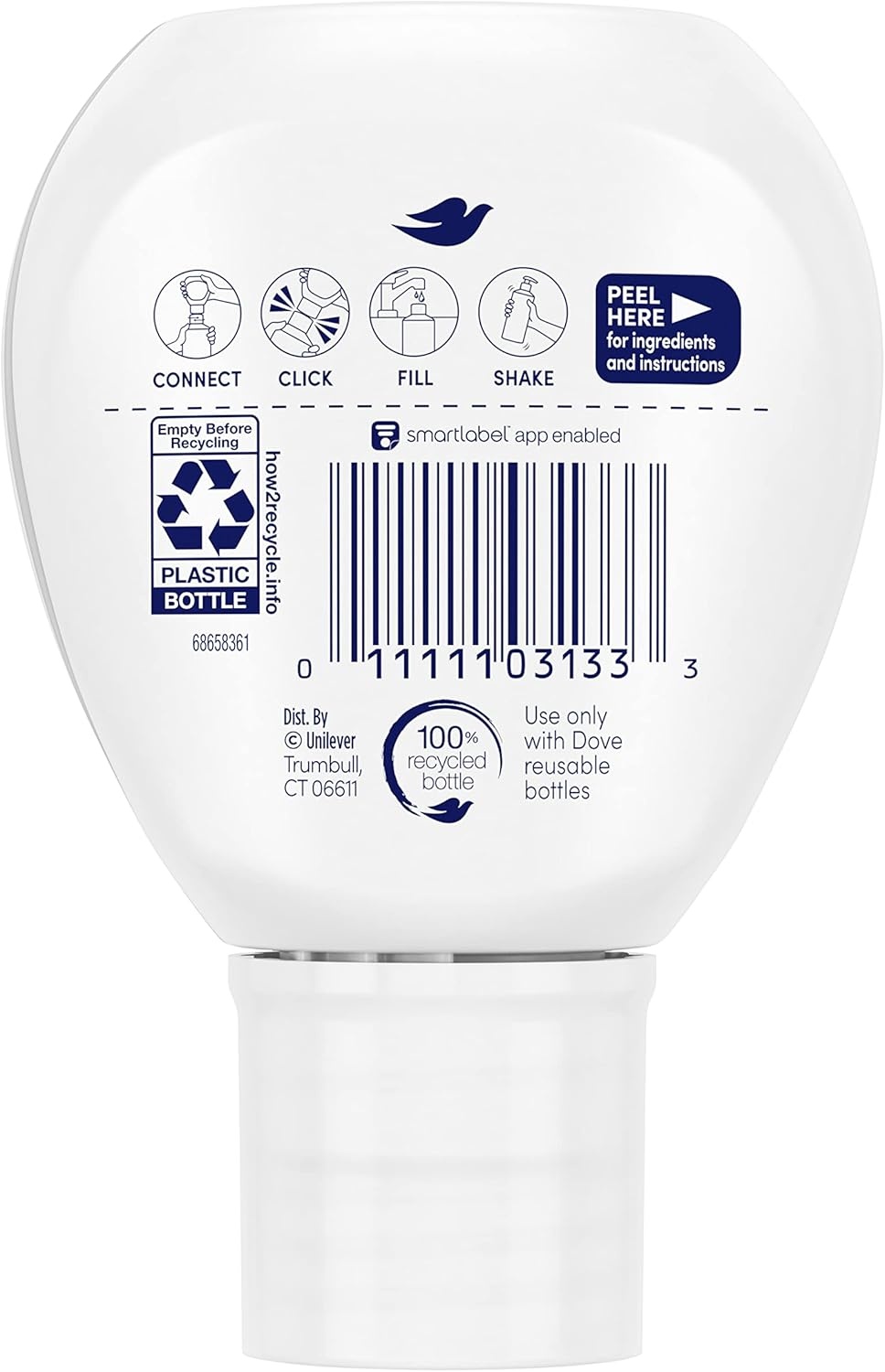 image:imageDove Concentrate Refill 4 Count for Instantly Soft Skin and Lasting Nourishment Daily Moisture Refill for use Reusable Bottle 4 fl oz makes 16 fl oz of Body WashShea Warm Vanilla