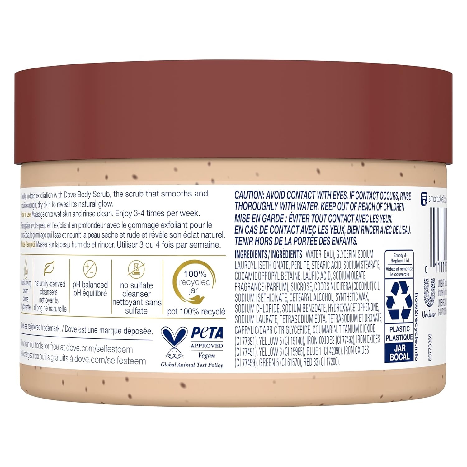 image:imageDove Scrub Brown Sugar amp Coconut Butter For Silky Smooth Skin Body Scrub Exfoliates amp Restores Skins Natural Nutrients 105 ozCoconut Butter