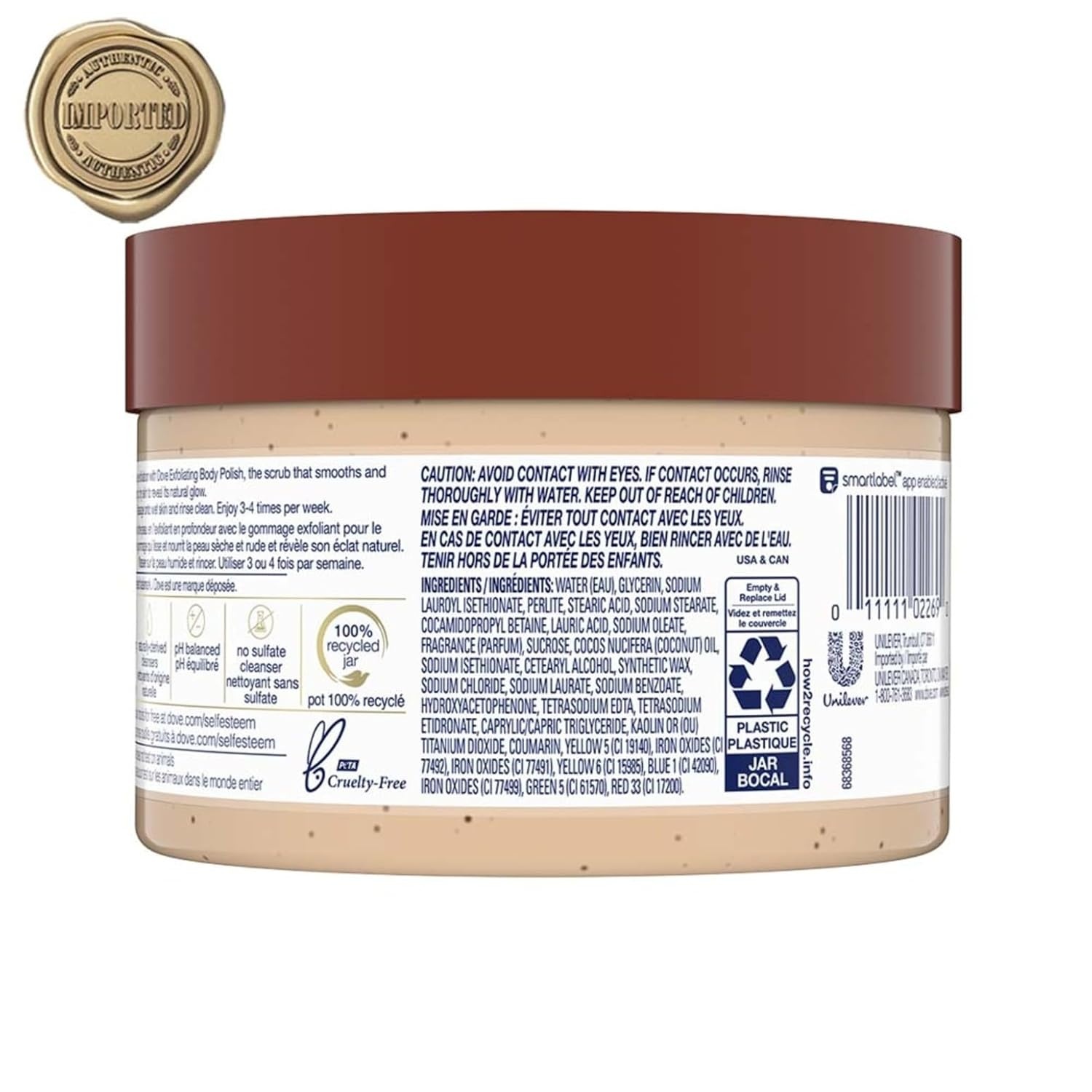image:imageDove Scrub Brown Sugar amp Coconut Butter For Silky Smooth Skin Body Scrub Exfoliates amp Restores Skins Natural Nutrients 105 ozCoconut Butter