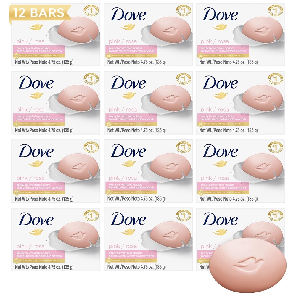 image:imageDove Beauty Bar Soap Pink Rosa 8 Bars for Soft Smooth Skin Cleans amp Moisturizes 375 oz564 Ounce Pack of 1