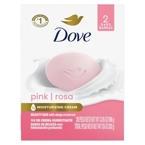 Dove Beauty Bar Soap Pink Rosa, 8 Bars for Soft, Smooth Skin, Cleans & Moisturizes 3.75 oz(2 Count (Pack of 1))