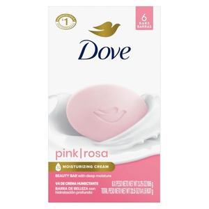 Dove Beauty Bar Soap Pink Rosa, 8 Bars for Soft, Smooth Skin, Cleans & Moisturizes 3.75 oz(6 Count (Pack of 1))