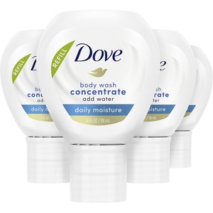 Dove Concentrate Refill 4 Count for Instantly Soft Skin and Lasting Nourishment Daily Moisture Refill for use Reusable Bottle 4 fl oz (makes 16 fl oz of Body Wash)(Daily Moisture)
