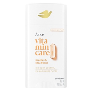 Dove VitaminCare+ Aluminum Free Deodorant Stick for 72H Odor Protection Lavender & Chamomile Breathable Deodorant for Women 2.6 oz(Peaches + Shea Butter)