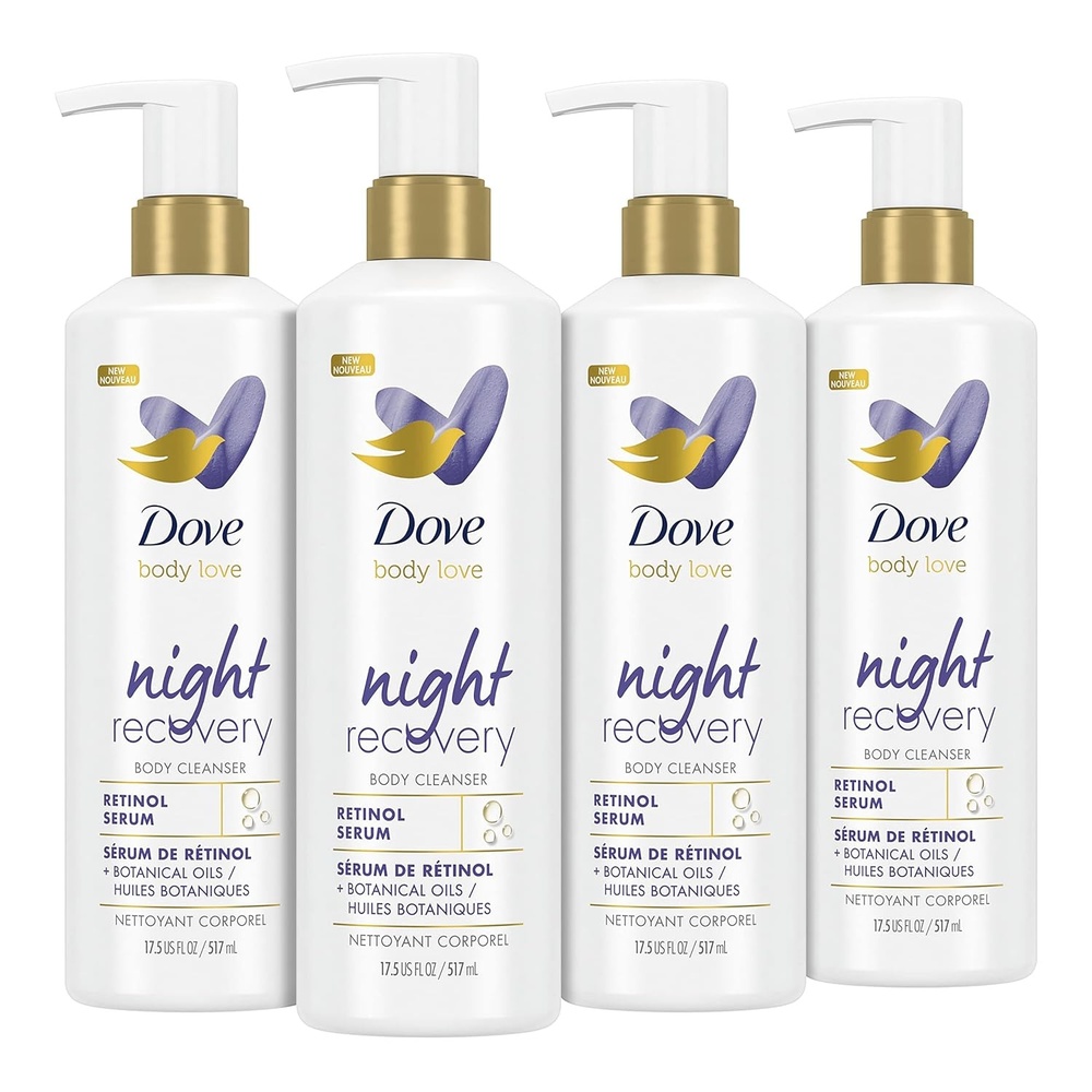 image:imageDove Body Love Body Cleanser Night Recovery 4 Count For Dry and Worn Down Skin Body Wash with Retinol Serum and Botanical Oils 175 oz